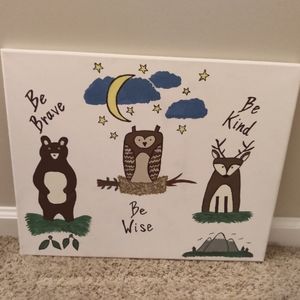 Woodland animal canvas